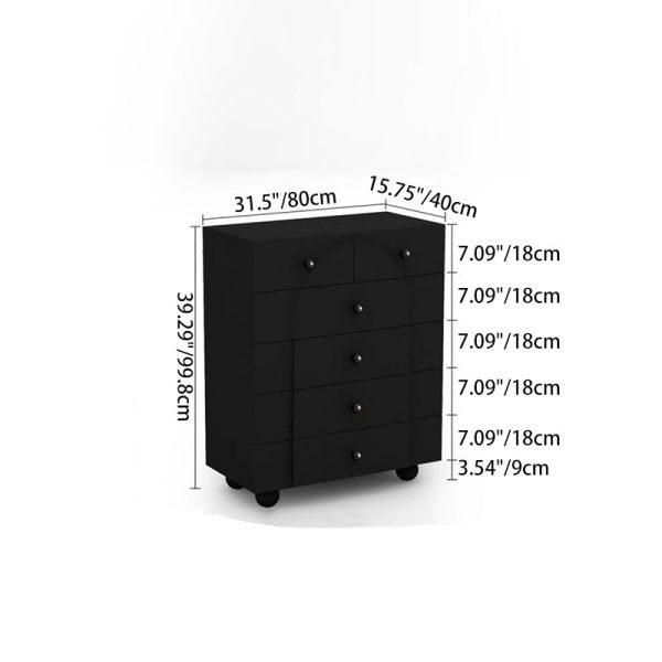 Modern Minimalist Plate Rectangular Sphere Leg Nightstand 4/6/8 Drawer For Bedroom - Image 11