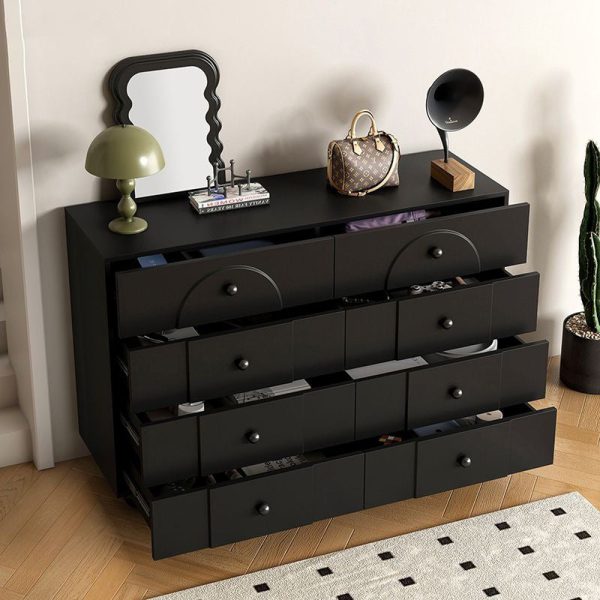 Modern Minimalist Plate Rectangular Sphere Leg Nightstand 4/6/8 Drawer For Bedroom - Image 15