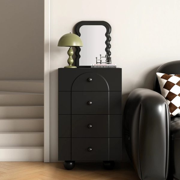 Modern Minimalist Plate Rectangular Sphere Leg Nightstand 4/6/8 Drawer For Bedroom - Image 3