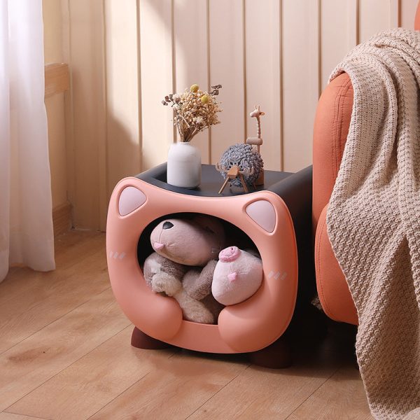 Contemporary Creative PP Kids Cartoon Cat Nightstand 1-Storage Stackable For Bedside - Image 2