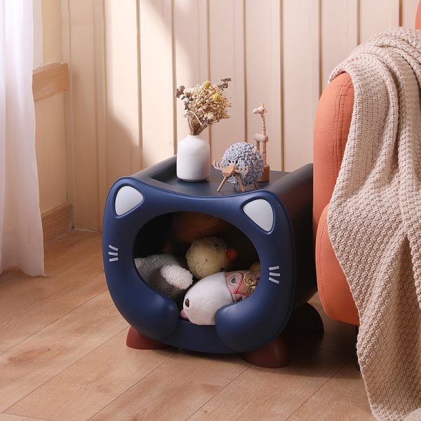 Contemporary Creative PP Kids Cartoon Cat Nightstand 1-Storage Stackable For Bedside - Image 3