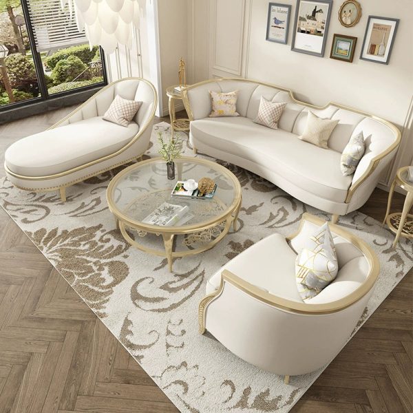 Traditional European Reinforced Glass Wood Round Openwork Carved Coffee Table 2-Tier For Living Room - Image 8