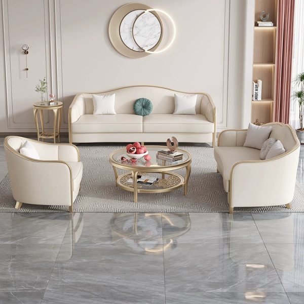 Traditional European Reinforced Glass Wood Round Openwork Carved Coffee Table 2-Tier For Living Room - Image 15