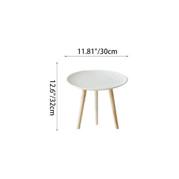 Contemporary Nordic MDF Pine Wood Round Sun Flower Shell Pattern Cement Bead Coffee Table 1-Tray For Living Room - Image 8