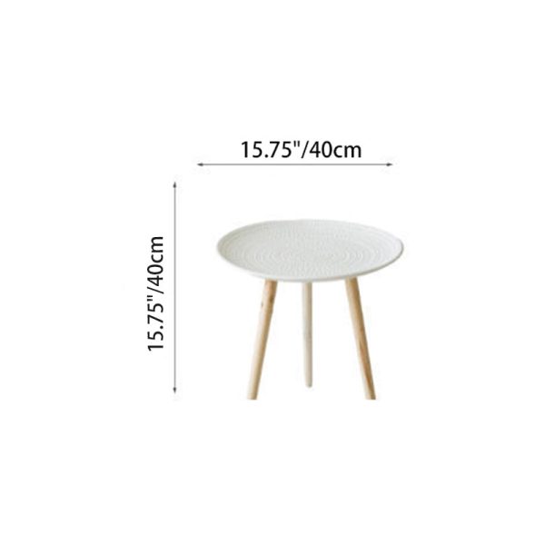 Contemporary Nordic MDF Pine Wood Round Sun Flower Shell Pattern Cement Bead Coffee Table 1-Tray For Living Room - Image 9