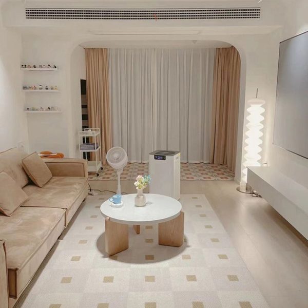 Contemporary Nordic Wood Terrazzo Round Coffee Table Combination For Living Room - Image 5