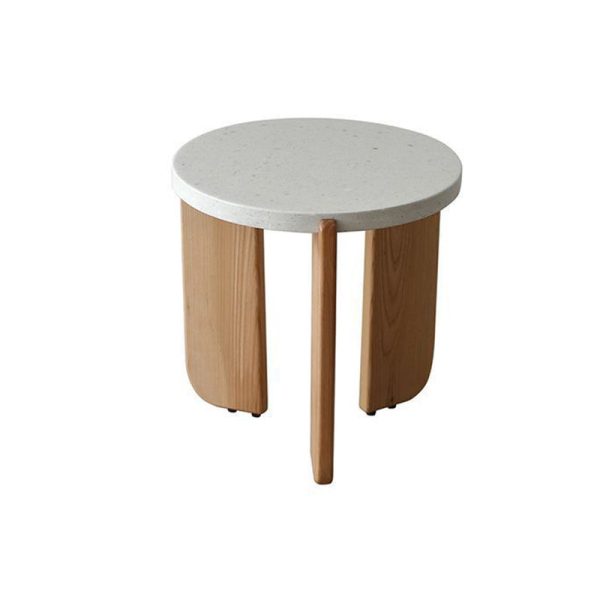 Contemporary Nordic Wood Terrazzo Round Coffee Table Combination For Living Room - Image 24