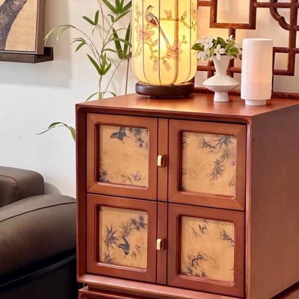 Traditional Vintage Handmade Muslin Boxwood Square Modular Combination Nightstand 2-Drawer For Bedroom - Image 14