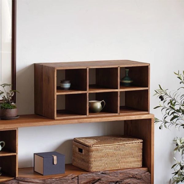 Traditional Vintage Camphor Wood Rectangular Console Table Shelf 2-Tier Drawer For Entryway - Image 15