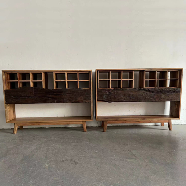 Traditional Vintage Camphor Wood Rectangular Console Table Shelf 2-Tier Drawer For Entryway - Image 19