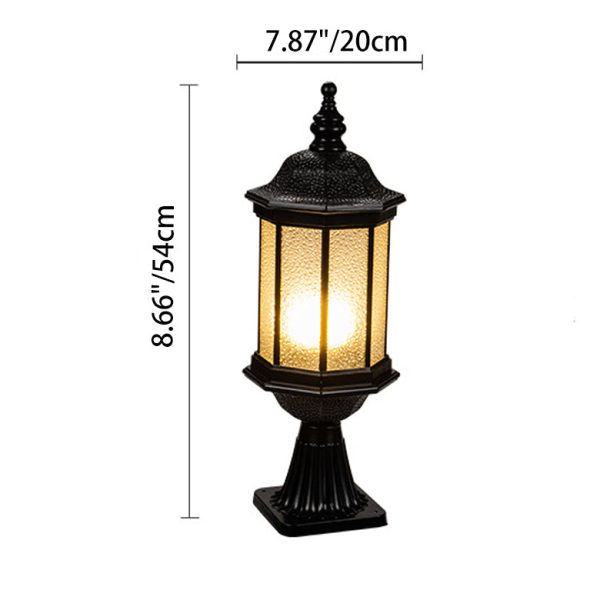 Traditional European Waterproof Aluminum Glass Columnar Shape 1-Light Outdoor Light For Garden - Image 5