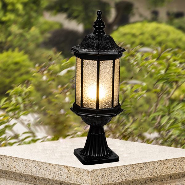 Traditional European Waterproof Aluminum Glass Columnar Shape 1-Light Outdoor Light For Garden - Image 14