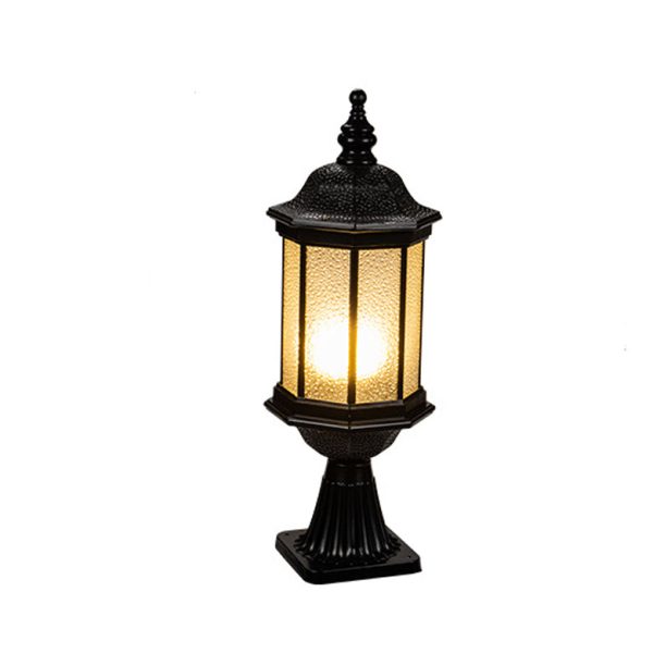 Traditional European Waterproof Aluminum Glass Columnar Shape 1-Light Outdoor Light For Garden - Image 7