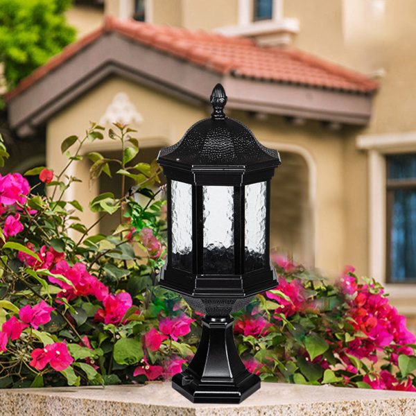 Traditional European Waterproof Aluminum Glass Columnar Shape 1-Light Outdoor Light For Garden - Image 15