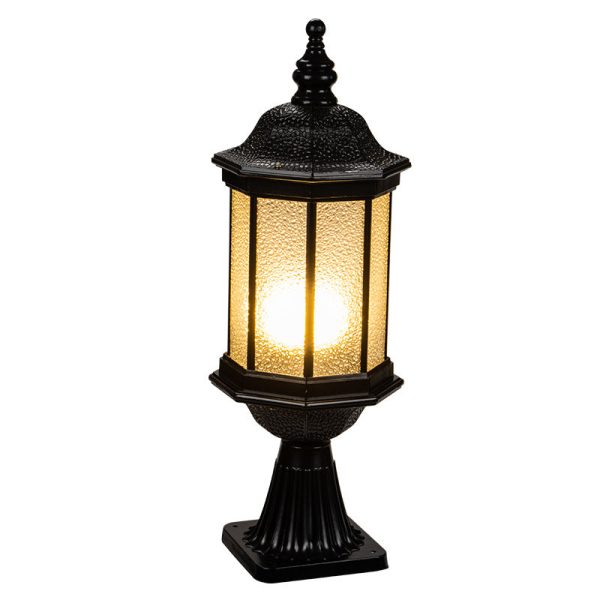 Traditional European Waterproof Aluminum Glass Columnar Shape 1-Light Outdoor Light For Garden - Image 8