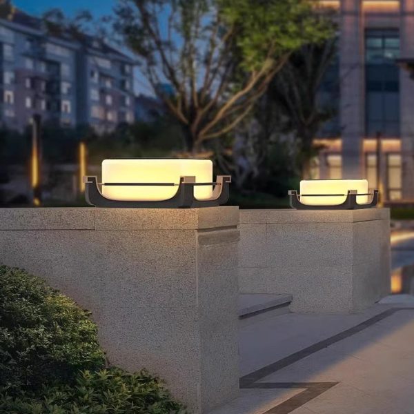 Modern Minimalist Waterproof Stainless Steel PC Columnar Solar LED Outdoor Light For Garden - Image 14