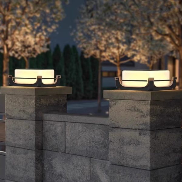 Modern Minimalist Waterproof Stainless Steel PC Columnar Solar LED Outdoor Light For Garden - Image 17