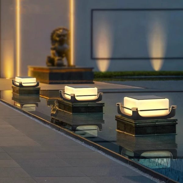 Modern Minimalist Waterproof Stainless Steel PC Columnar Solar LED Outdoor Light For Garden - Image 20