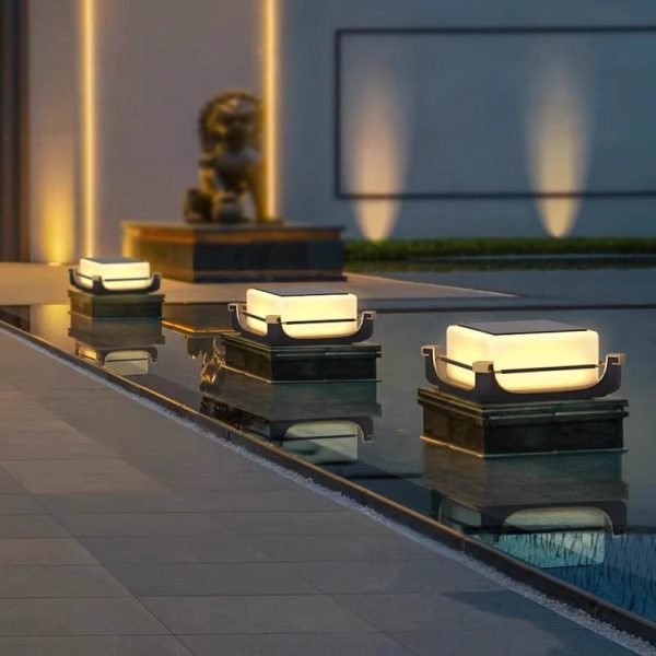 Modern Minimalist Waterproof Stainless Steel PC Columnar Solar LED Outdoor Light For Garden - Image 2