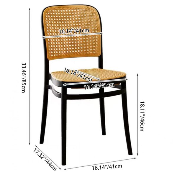 Traditional Vintage Plastic Woven-Style Trapezoid Dining Chair For Dining Room & Living Room - Image 7