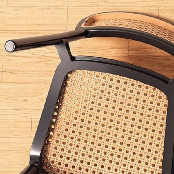 Traditional Vintage Plastic Woven-Style Trapezoid Dining Chair For Dining Room & Living Room - Image 6