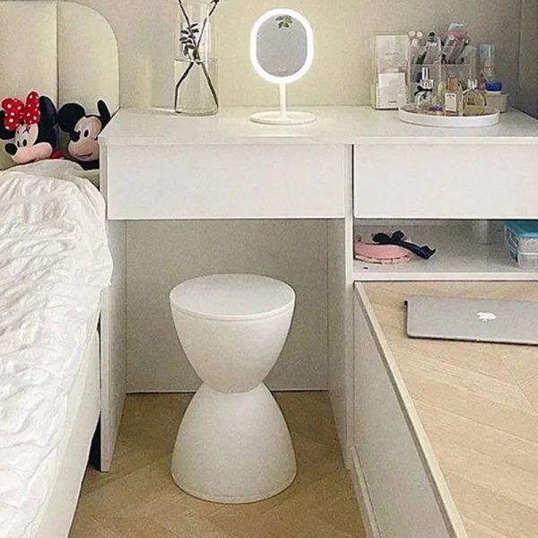 Modern Minimalist PP Hourglass-Shaped Stool Chair For Bedroom & Living Room - Image 2