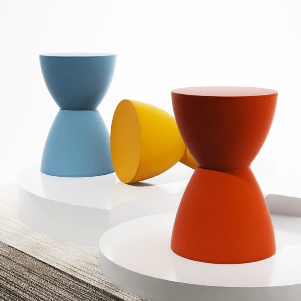 Modern Minimalist PP Hourglass-Shaped Stool Chair For Bedroom & Living Room - Image 24