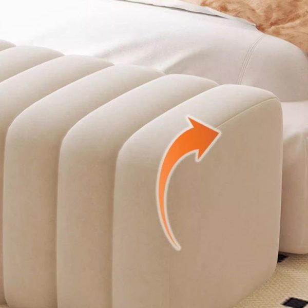Contemporary Nordic Wood And Velvet Rectangular Bench Chair For Entryway Bedroom Living Room - Image 11