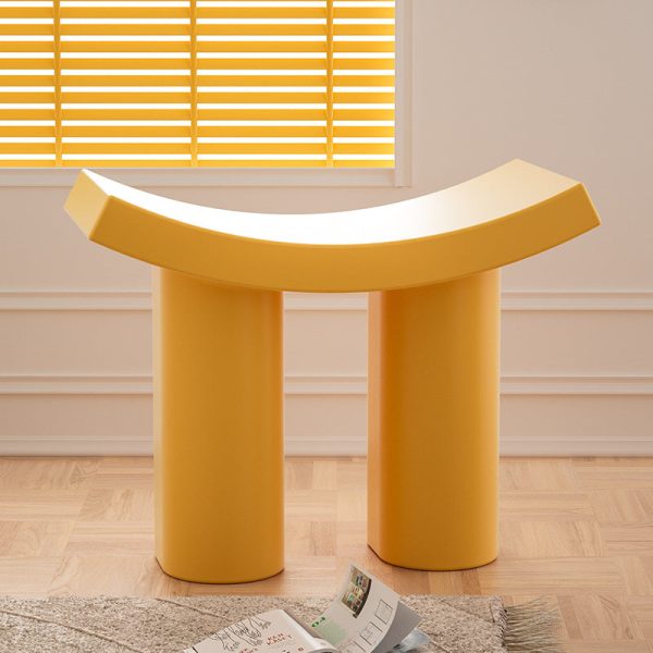 Contemporary Nordic Plastic Curved Cylinder Low Stool For Entryway, Bedroom, Living Room - Image 2