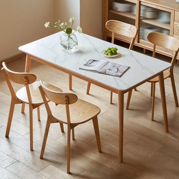 Traditional Vintage Rubber Wood Curved Back Dining Chair With Streamlined Seat For Kitchen & Living Room - Image 16