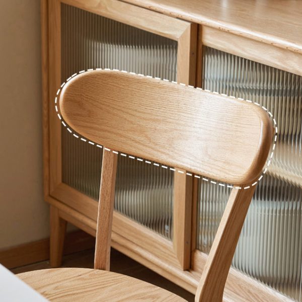 Traditional Vintage Rubber Wood Curved Back Dining Chair With Streamlined Seat For Kitchen & Living Room - Image 6