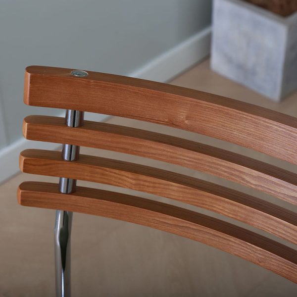 Modern Minimalist Fabric & Iron Curved Dining Chair For Dining Room & Living Room - Image 5