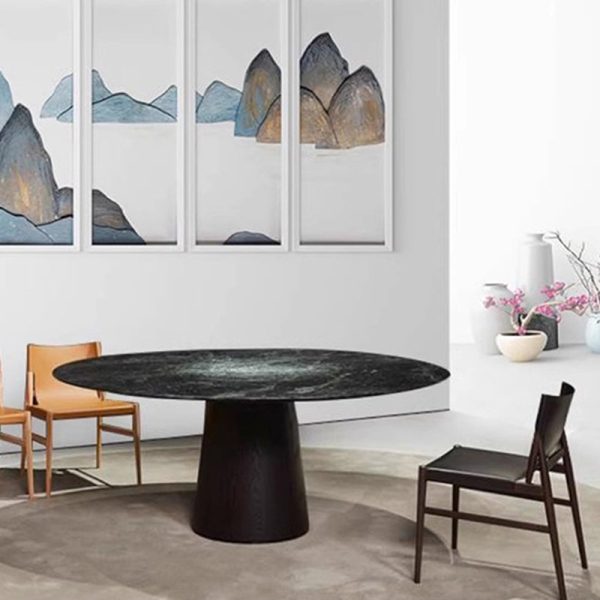 Modern Minimalist Saddle Leather & Wood Curved Square Dining Chair For Dining Room And Living Room - Image 10