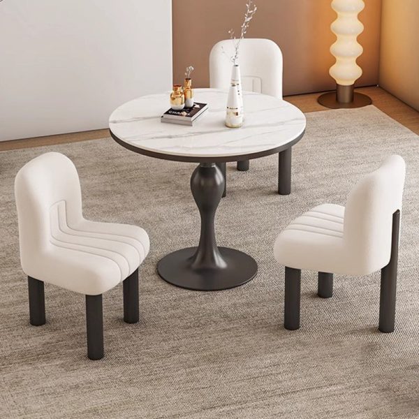 Contemporary Nordic Matte Velvet & Carbon Steel Square Vanity Stool With Anti-Slip Feet For Bedroom, Dining Room, And Living Room - Image 10