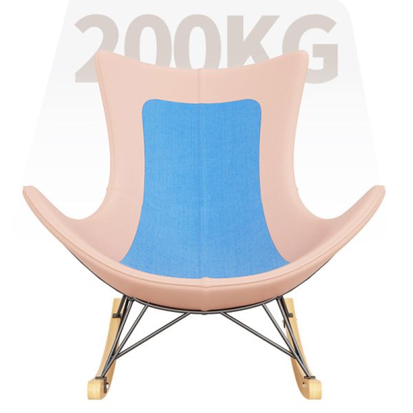 Contemporary Nordic Fabric & Carbon Steel Curved Rocking Chair For Bedroom & Living Room - Image 5