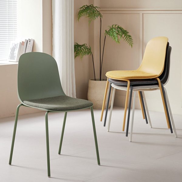 Modern Minimalist Fabric & PE Curved Square Dining Chair For Living Room, Bedroom And Kitchen - Image 13