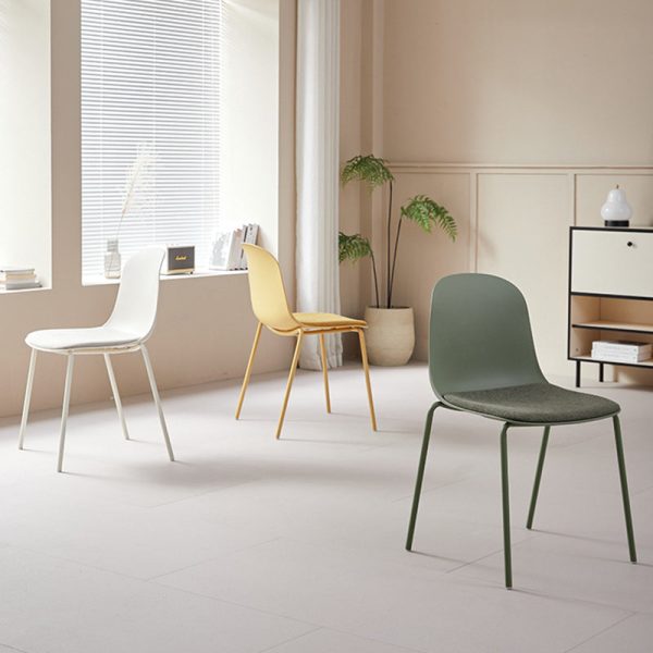 Modern Minimalist Fabric & PE Curved Square Dining Chair For Living Room, Bedroom And Kitchen - Image 14