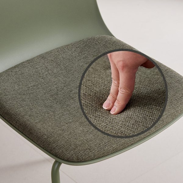 Modern Minimalist Fabric & PE Curved Square Dining Chair For Living Room, Bedroom And Kitchen - Image 7