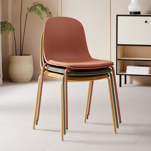 Modern Minimalist Fabric & PE Curved Square Dining Chair For Living Room, Bedroom And Kitchen - Image 17