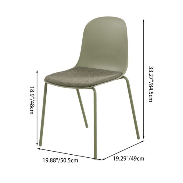 Modern Minimalist Fabric & PE Curved Square Dining Chair For Living Room, Bedroom And Kitchen - Image 4