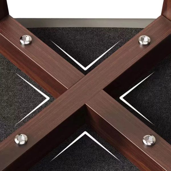 Modern Minimalist Wood & Leather Square Dining Chair With Stackable Design For Bedroom, Living Room & Dining Room - Image 6
