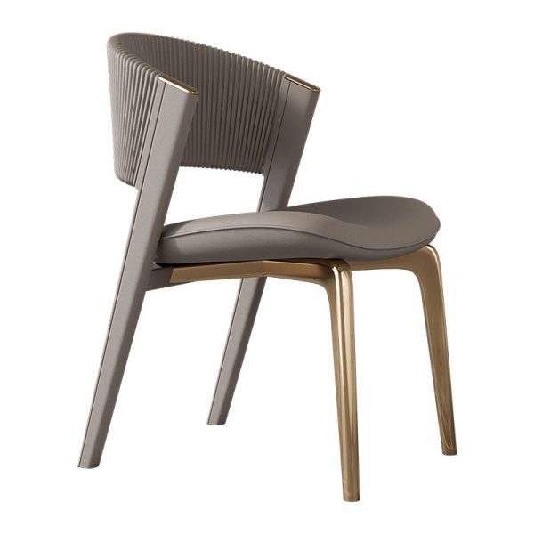 Modern Luxury Microfiber Leather & Stainless Steel Curved Dining Chair With Anti-Slip Pads For Bedroom, Living Room & Dining Room - Image 10