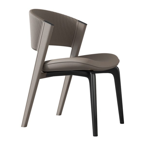 Modern Luxury Microfiber Leather & Stainless Steel Curved Dining Chair With Anti-Slip Pads For Bedroom, Living Room & Dining Room - Image 11