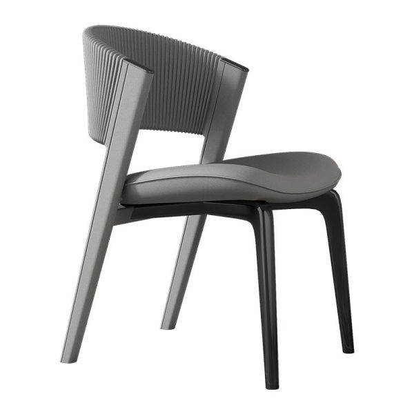 Modern Luxury Microfiber Leather & Stainless Steel Curved Dining Chair With Anti-Slip Pads For Bedroom, Living Room & Dining Room - Image 12