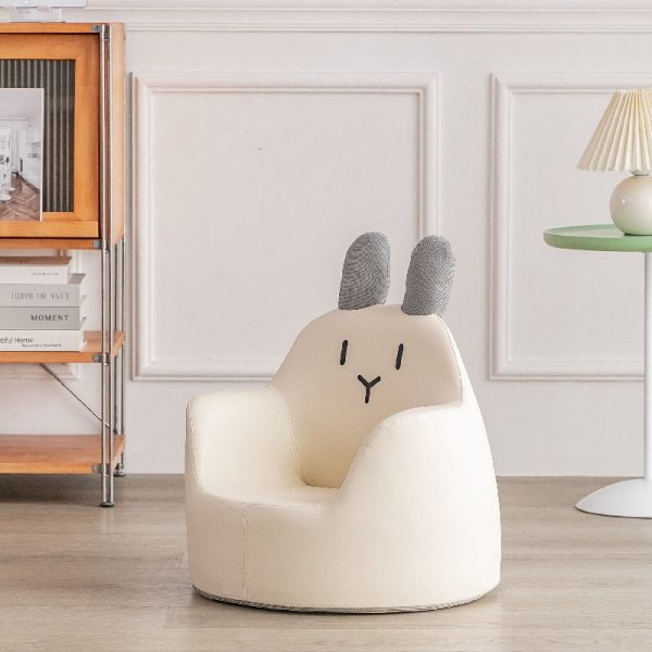 Modern Art Deco Wood Leather Animal-Shaped Kids Chair With Backrest & Armrest For Bedroom & Living Room - Image 14