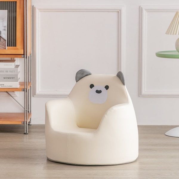 Modern Art Deco Wood Leather Animal-Shaped Kids Chair With Backrest & Armrest For Bedroom & Living Room - Image 15