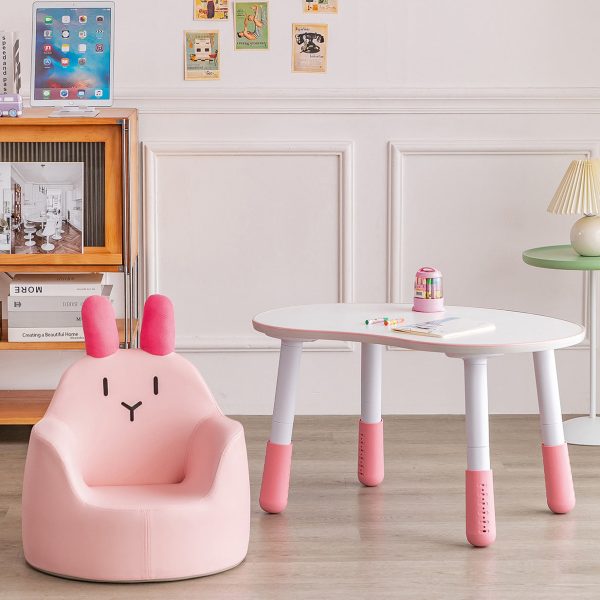 Modern Art Deco Wood Leather Animal-Shaped Kids Chair With Backrest & Armrest For Bedroom & Living Room - Image 6