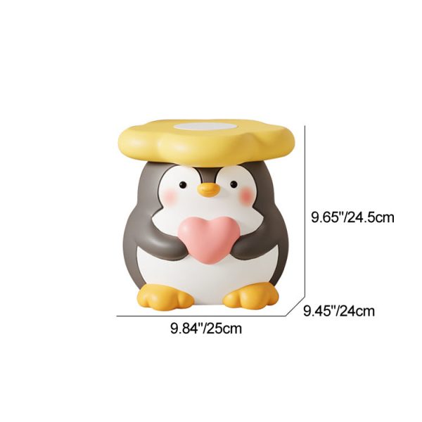 Modern Art Deco Resin Penguin-Shaped Flower Low Stool For Living Room - Image 4