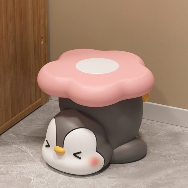 Modern Art Deco Resin Penguin-Shaped Flower Low Stool For Living Room - Image 11