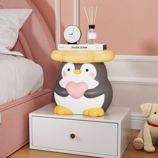 Modern Art Deco Resin Penguin-Shaped Flower Low Stool For Living Room - Image 14